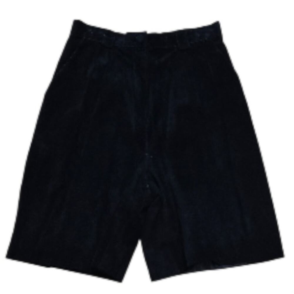Evan Davies Black 100% Pig Suede Pleated Shorts Women’s Size 10 EUC Quiet Luxury
